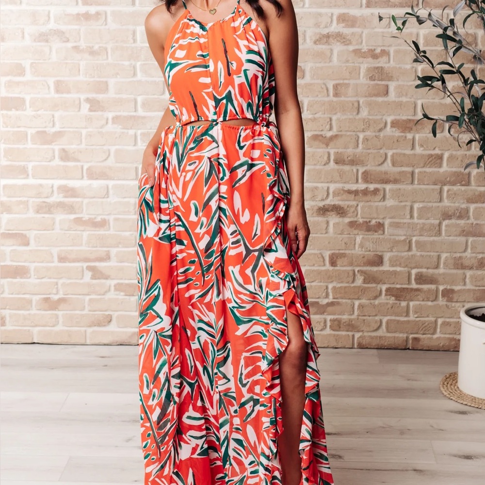 Cutout Dress in Coral